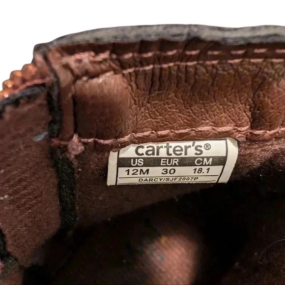 Carter's Girls Fashion  Ankle  Dress Boot Tan Little Kid SZ 12 - Picture 6 of 7